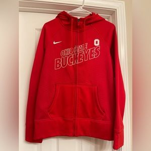 THE Ohio State University zip front hoodie.